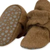 Zutano Cozie Fleece Gripper Baby Bootie - Heather Mocha, 12m