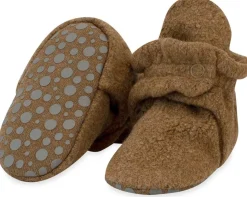 Zutano Cozie Fleece Gripper Baby Bootie - Heather Mocha, 12m