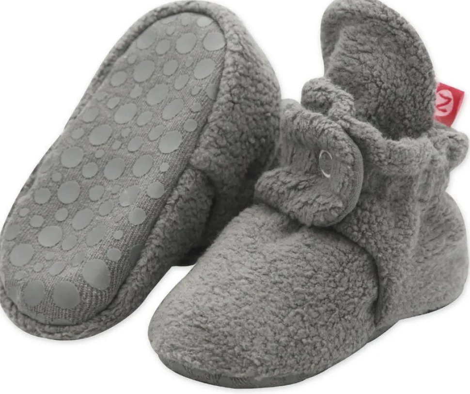 Zutano Cozie Fleece Gripper Baby Bootie - Gray, 18m