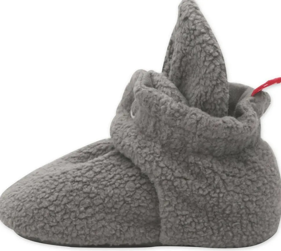 Zutano Cozie Fleece Gripper Baby Bootie - Gray, 18m