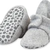 Zutano Cozie Fleece Gripper Baby Bootie - Heather Gray, 12m