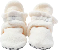 Zutano Cozie Fleece Gripper Baby Bootie - Cream, 18m