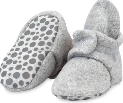 Zutano Cozie Fleece Gripper Baby Bootie - Heather Gray, 18m