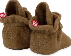 Zutano Cozie Fleece Gripper Baby Bootie - Heather Mocha, 18m
