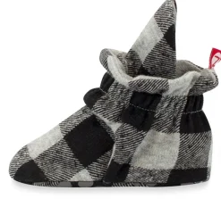 Zutano Organic Cotton Gripper Baby Bootie - Buffalo Check, 3m