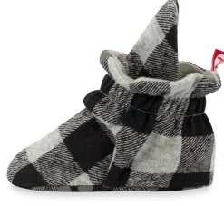 Zutano Organic Cotton Gripper Baby Bootie - Buffalo Check, 6m