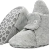 Zutano Organic Cotton Gripper Baby Bootie - Heather Gray, 6m
