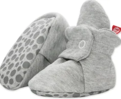 Zutano Organic Cotton Gripper Baby Bootie - Heather Gray, 6m
