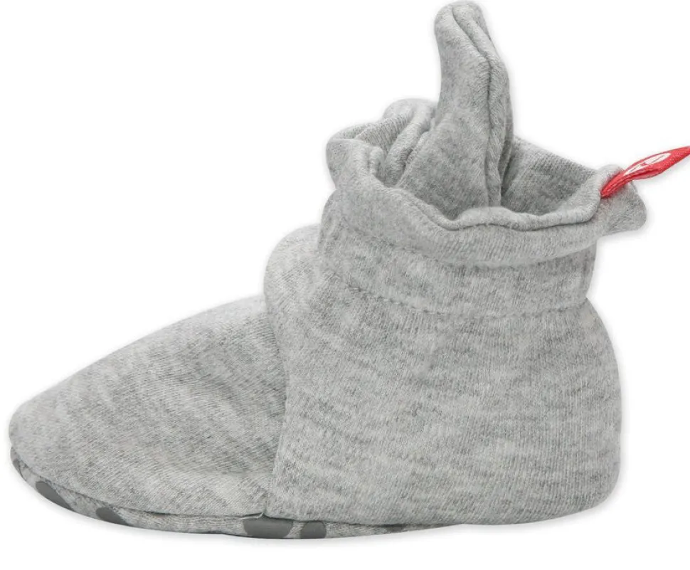 Zutano Organic Cotton Gripper Baby Bootie - Heather Gray, 6m