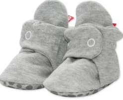 Zutano Organic Cotton Gripper Baby Bootie - Heather Gray, 6m