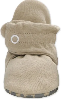 Zutano Organic Cotton Gripper Baby Bootie - Khaki, 3m