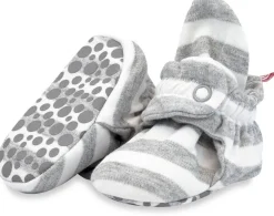 Zutano Organic Cotton Gripper Baby Bootie - Heather Stripe, 12m