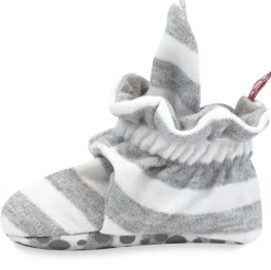 Zutano Organic Cotton Gripper Baby Bootie - Heather Stripe, 12m