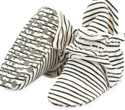 Zutano Organic Cotton Gripper Baby Bootie - Pencil Stripe, 3m