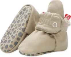 Zutano Organic Cotton Gripper Baby Bootie - Khaki, 12m