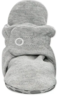 Zutano Organic Cotton Gripper Baby Bootie - Heather Gray, 3m