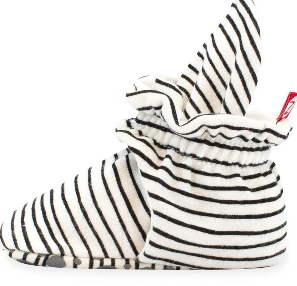 Zutano Organic Cotton Gripper Baby Bootie - Pencil Stripe, 6m
