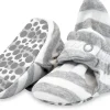 Zutano Organic Cotton Gripper Baby Bootie - Heather Stripe, 6m