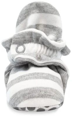 Zutano Organic Cotton Gripper Baby Bootie - Heather Stripe, 3m