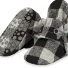 Zutano Organic Cotton Gripper Baby Bootie - Buffalo Check, 12m