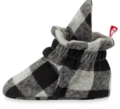 Zutano Organic Cotton Gripper Baby Bootie - Buffalo Check, 12m